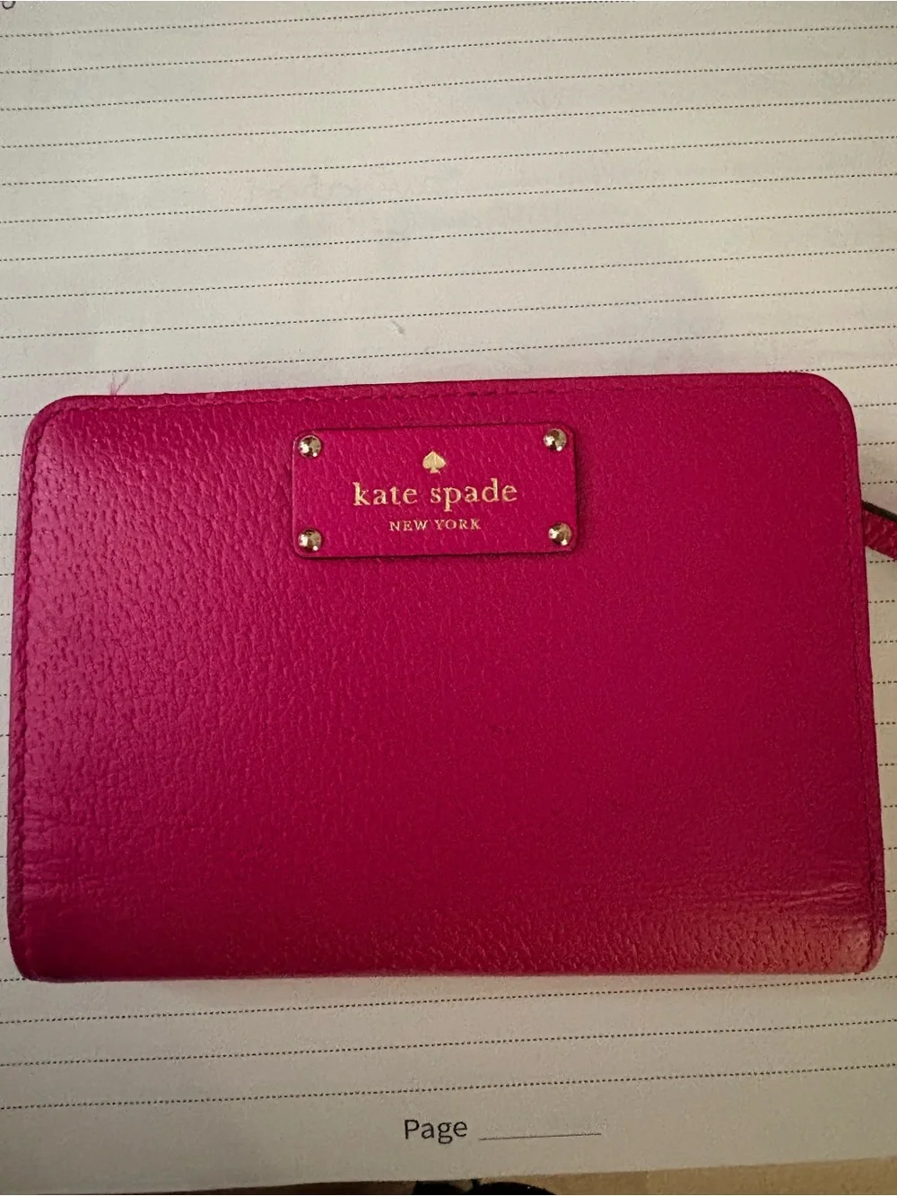 kate spade New York Magenta Leather Zip-Around Wallet